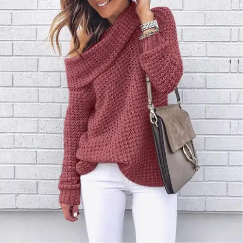Off Shoulder Openwork Sweater