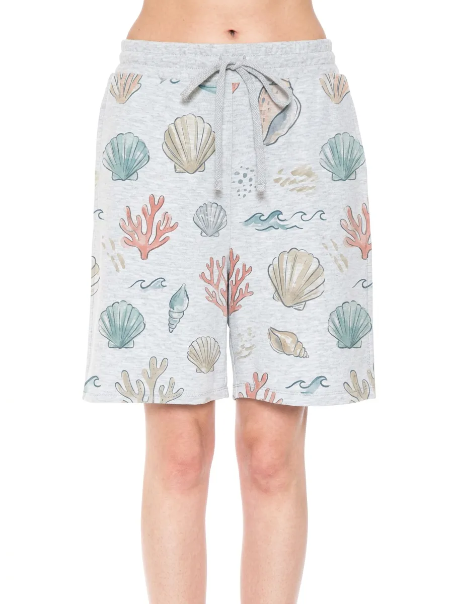 Women's Marin Coastal Seashell Coral Graphic Shorts