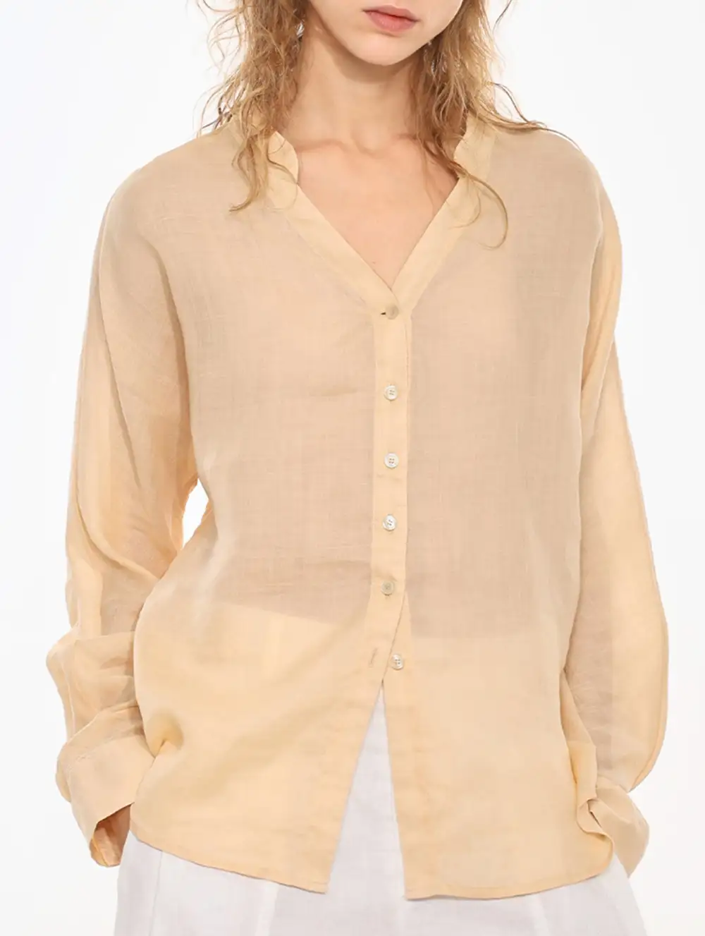 Ramie V Neck Lightweight Top