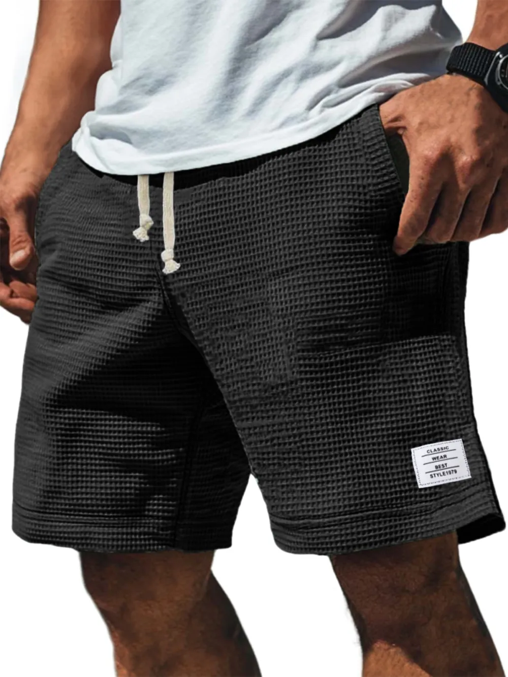 Textured Knit Seamed Detail Shorts