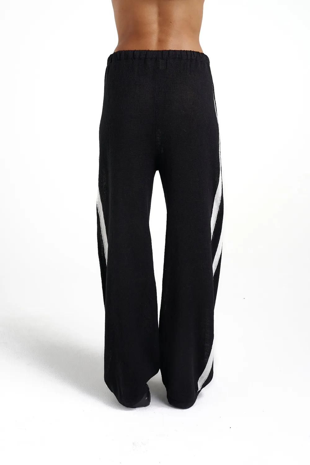 Black And White Soft  Loose Stripe Pants
