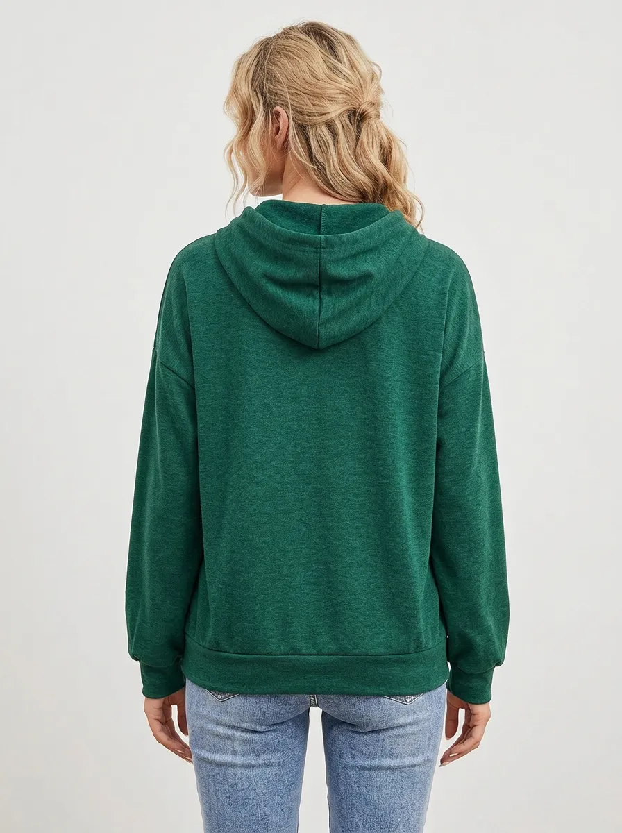 Women's Christmas Woodland Deer Drop-Shoulder Hoodie