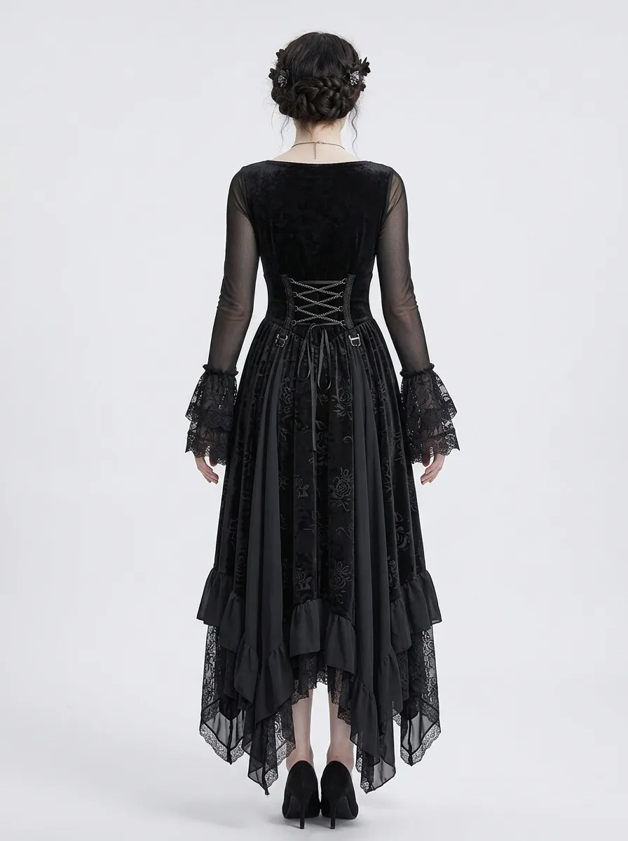 Victorian-Inspired Rose Victorian Corset Look Women's Gothic Dress