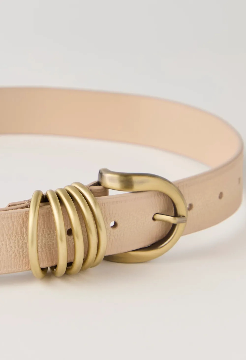 Ring Detail Leather Belt