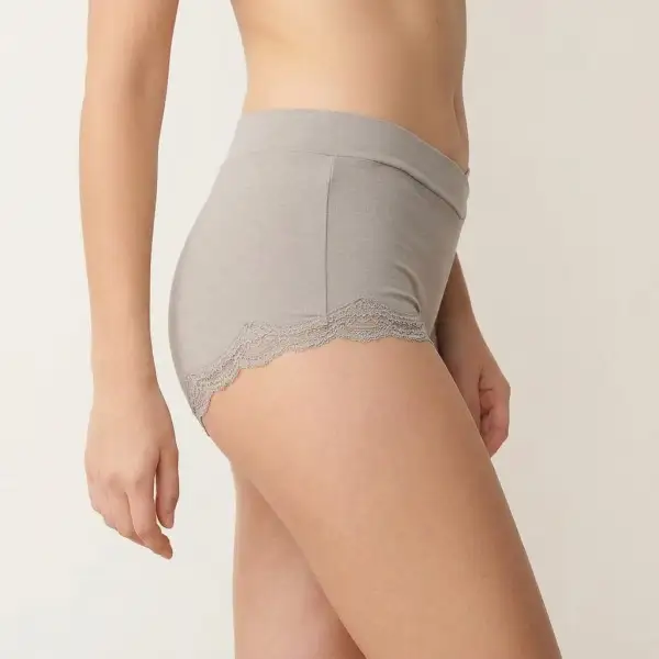 Lace Crossover-Waist Modal Boyshort
