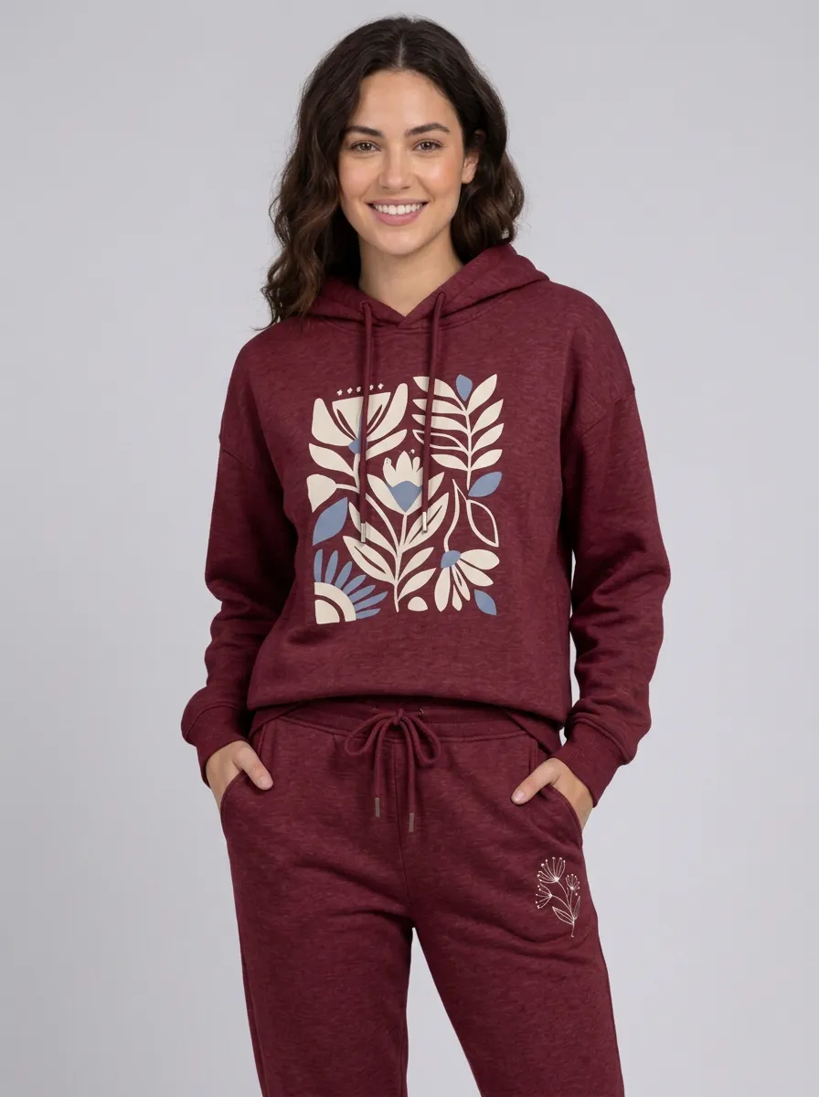 Women's Sage Green Relaxed Fit Solid Hoodie & Jogger Pants Set
