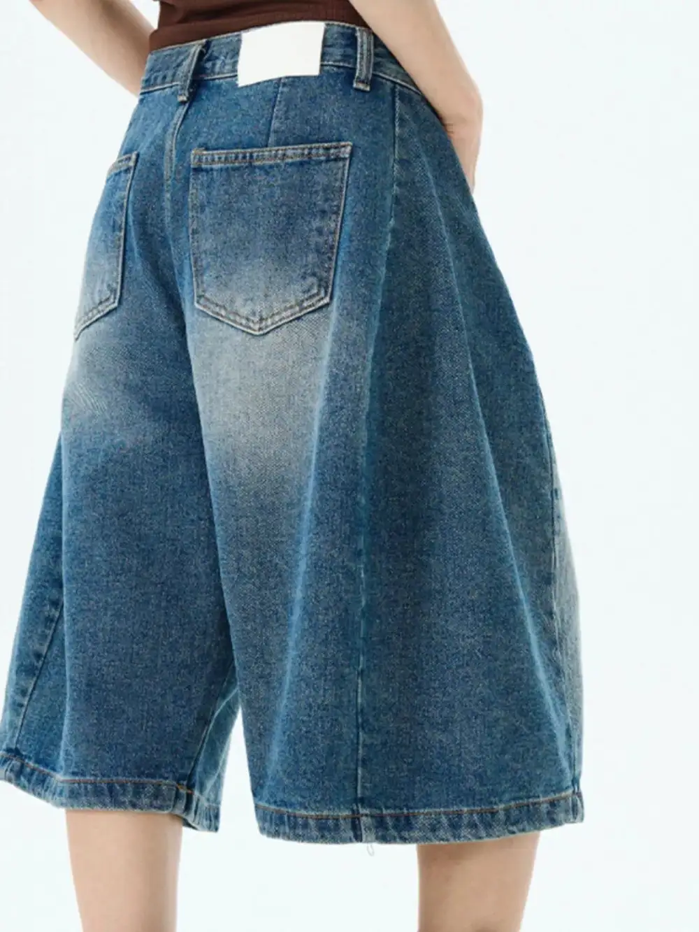 Textured Men's Full Size Wide Leg Denim Shorts Plus