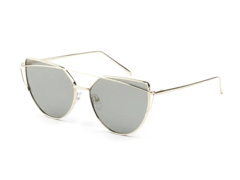 Mirrored Metal Cat-Eye Sunglasses