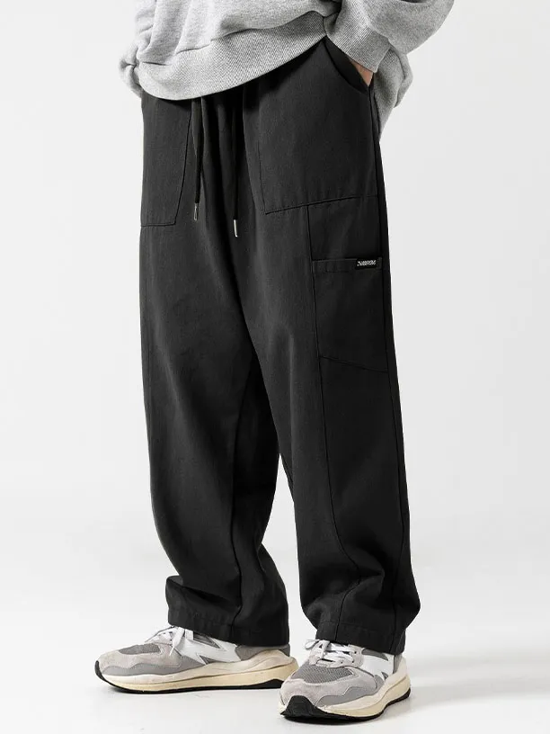 Pocket Drawstring Relaxed Trousers