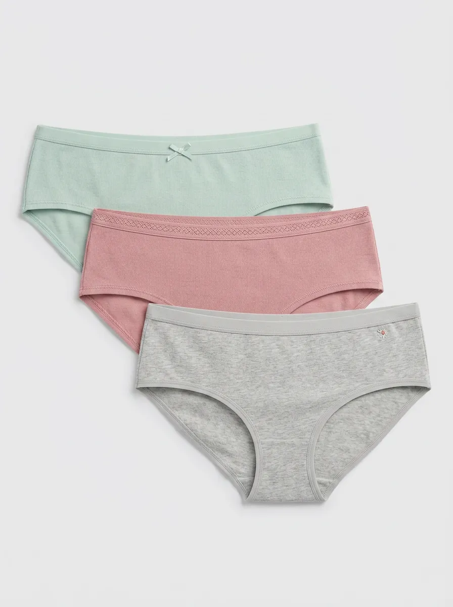 Everyday Ribbed Women's Three-Piece Panty Set