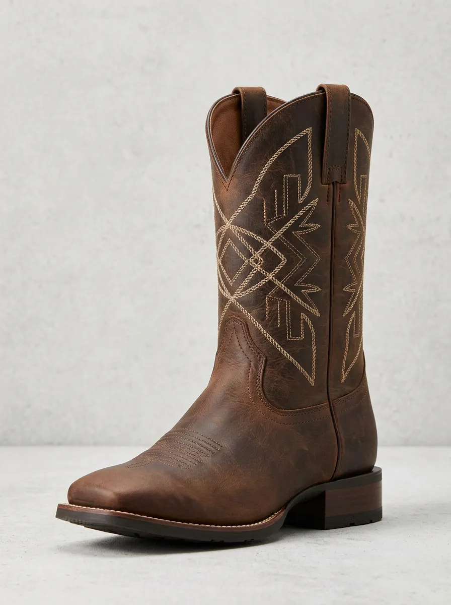 Men's Western Cowboy Geometric Western Boots