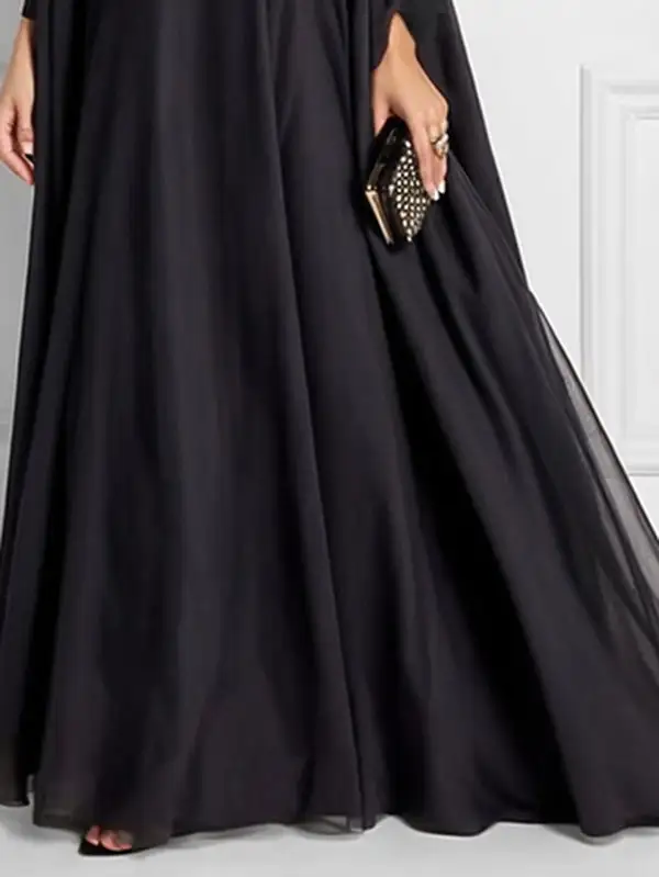 Jacquard Neck Maxi Dress
