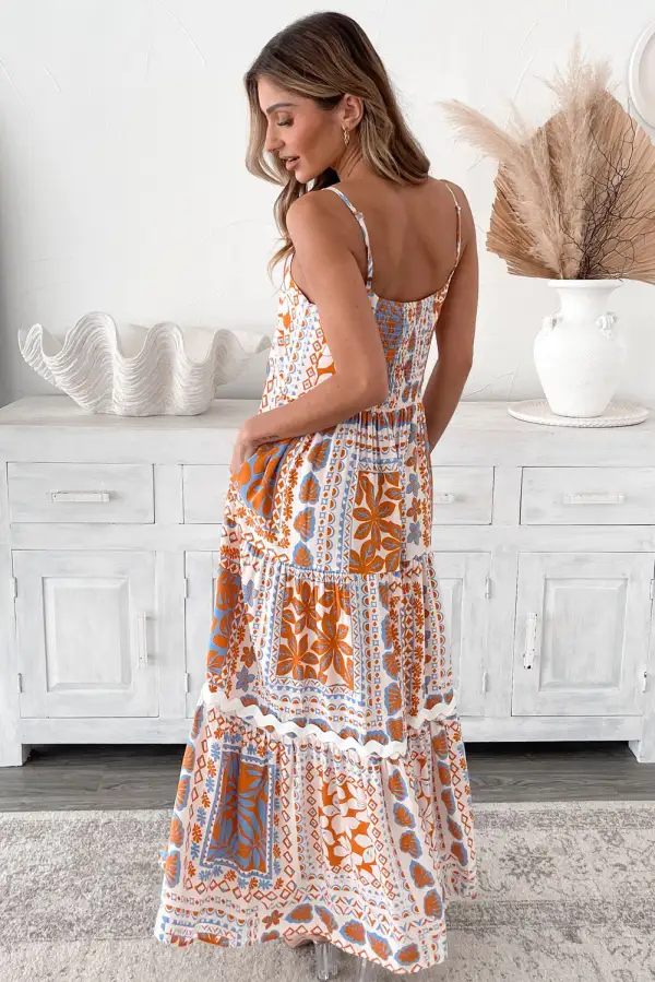 Easy Fit Floral Printed Maxi Dress