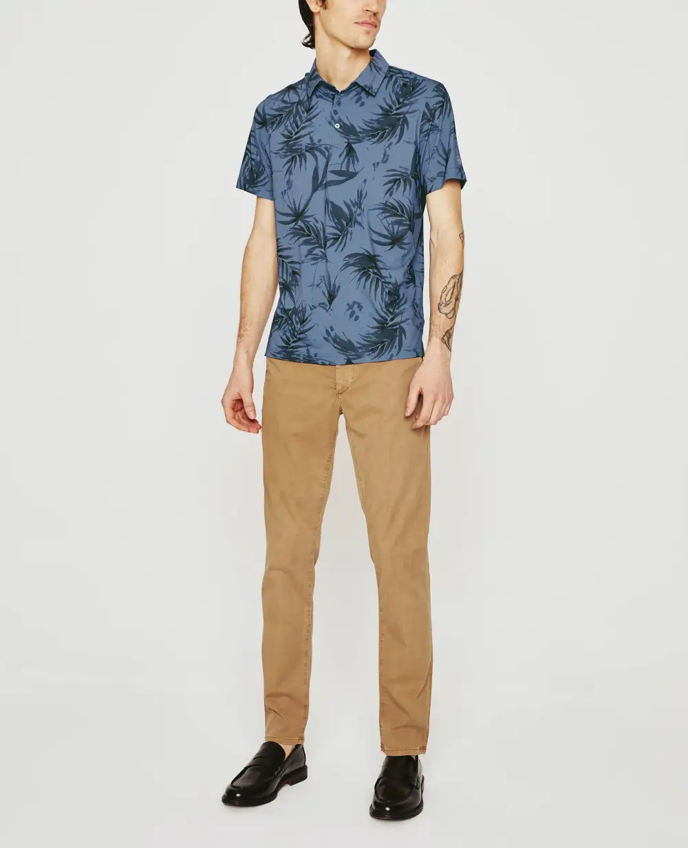 Men's Short Sleeve Button Placket Polo Shirt