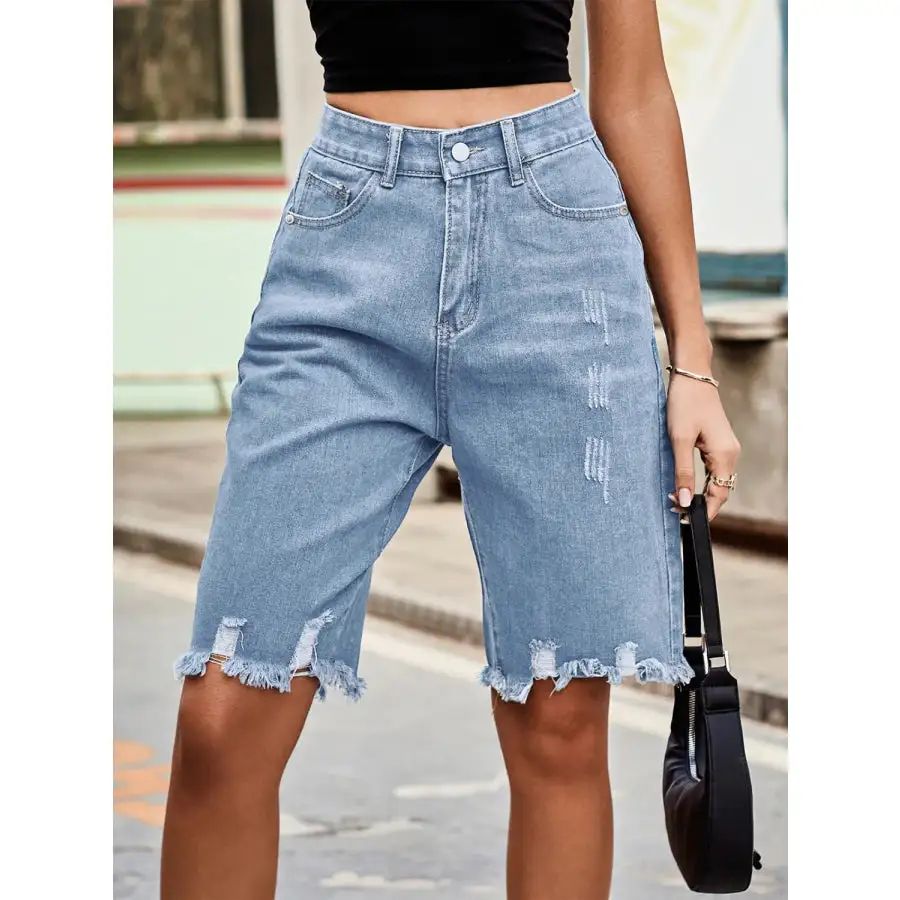 Everyday Raw Hem Denim Shorts