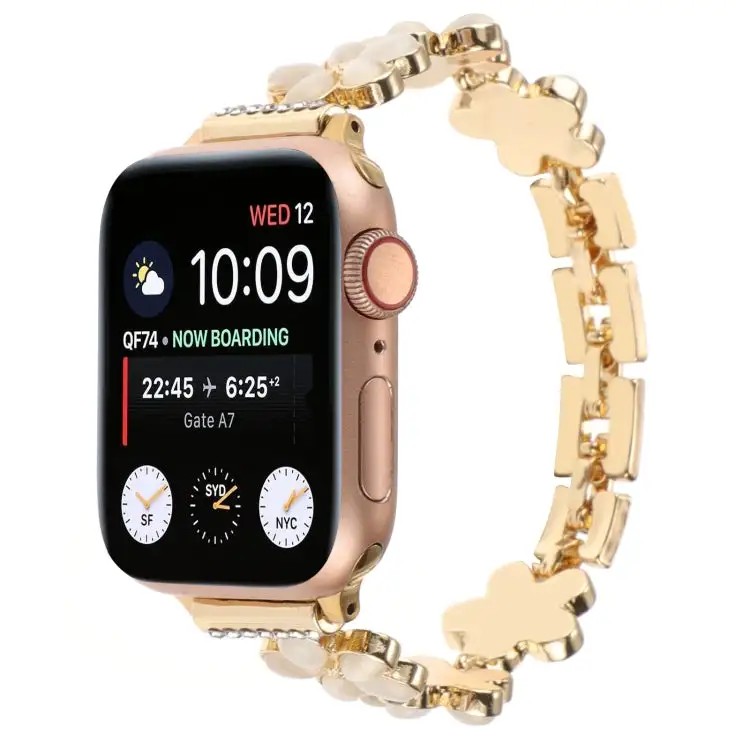 Softly Styled Floral-Link Zinc Alloy Watch Replacement Band