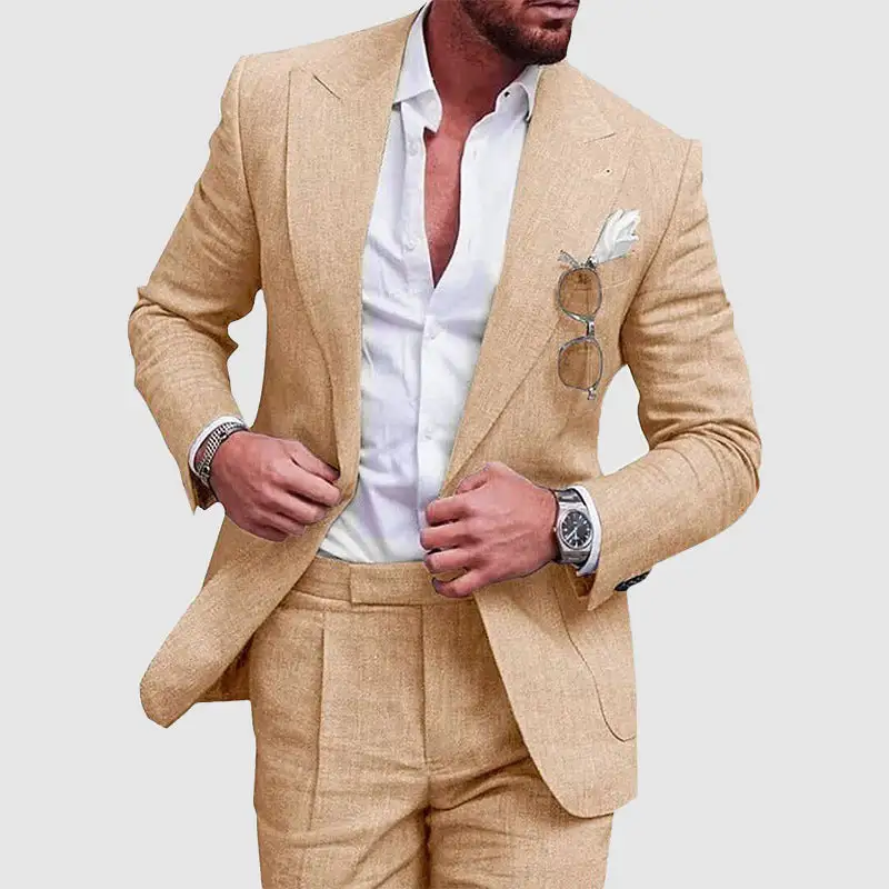 Men's Linen Wedding  Suit