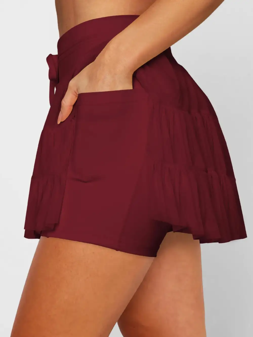 Tina High Waist Skort Pocket Jeans Skirt