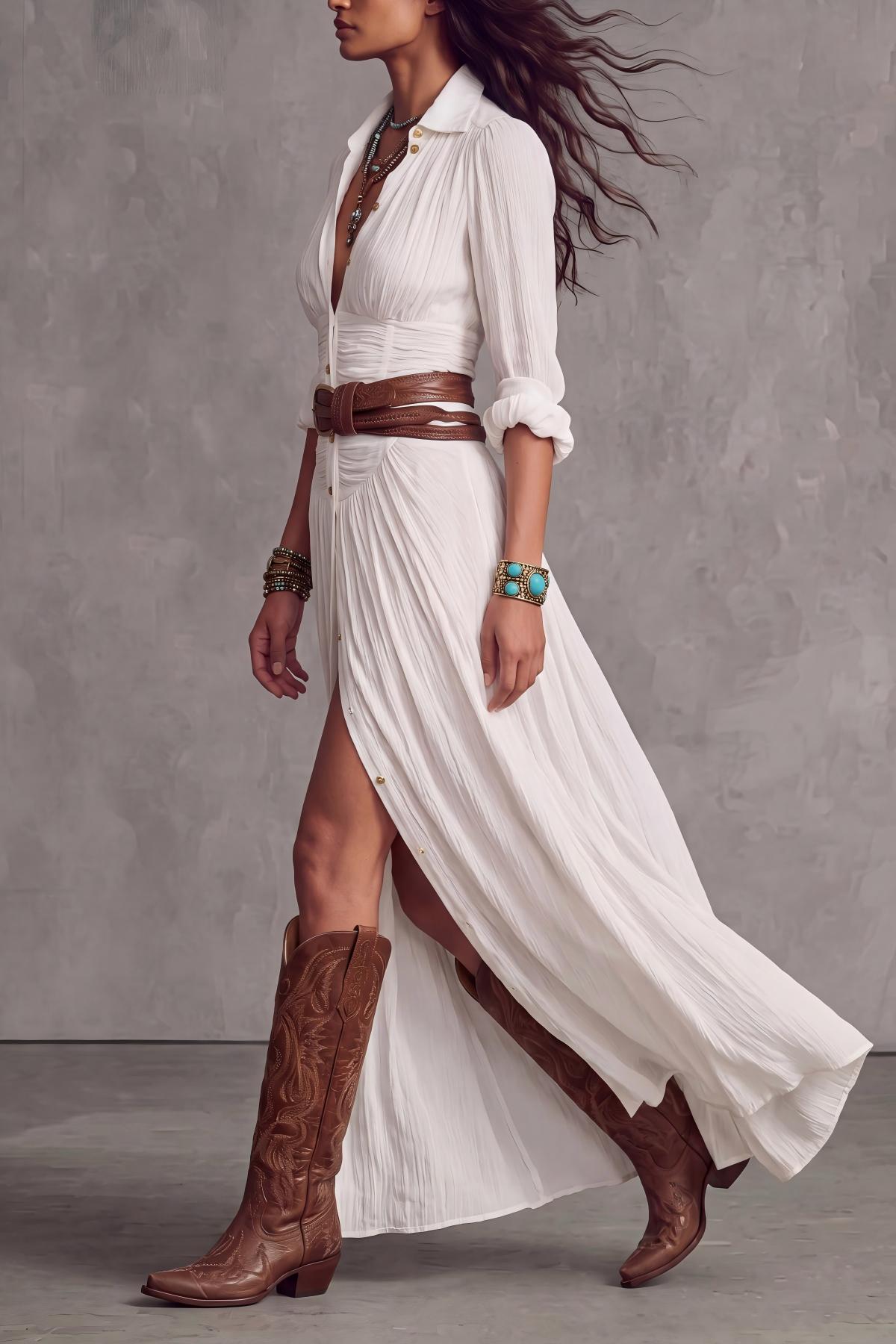 Textured Ruched Maxi Dress