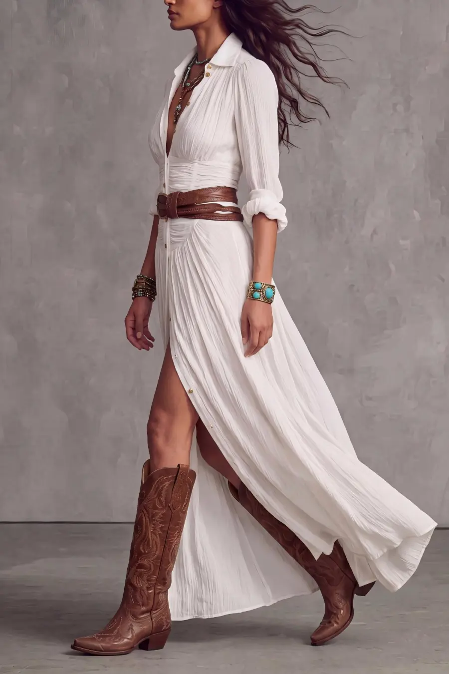 Textured Ruched Maxi Dress