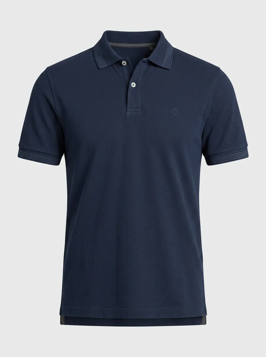 Diamond-Detail Embroidered-Detail Men's Polo Shirt