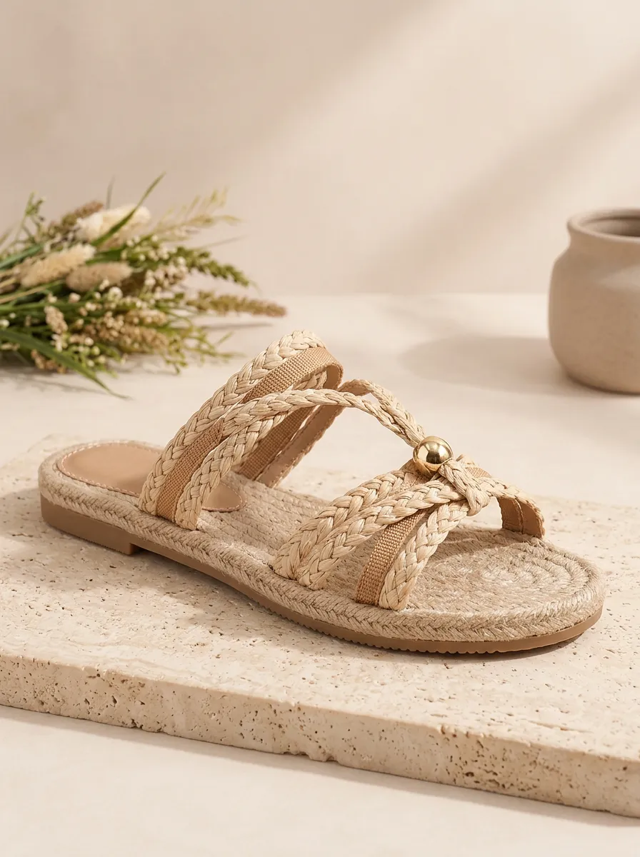 Women's Refined Braided Flat Sandals