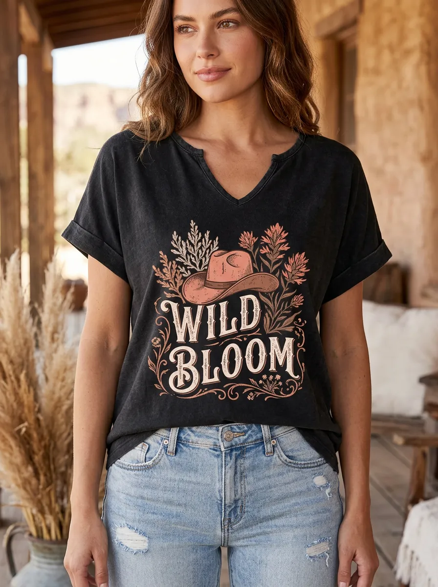 Cowboy-Hat Women's V-Neck T-Shirt