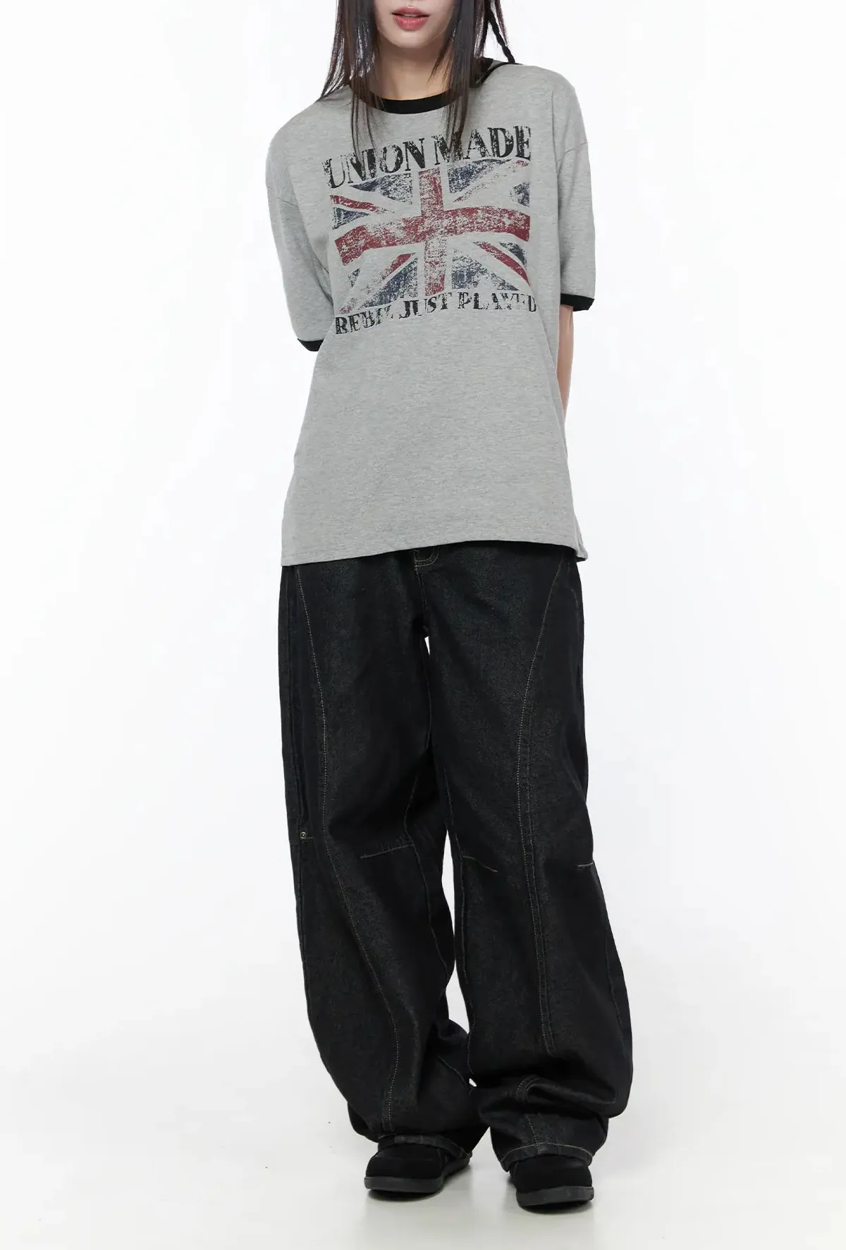 Solid Baggy Jeans