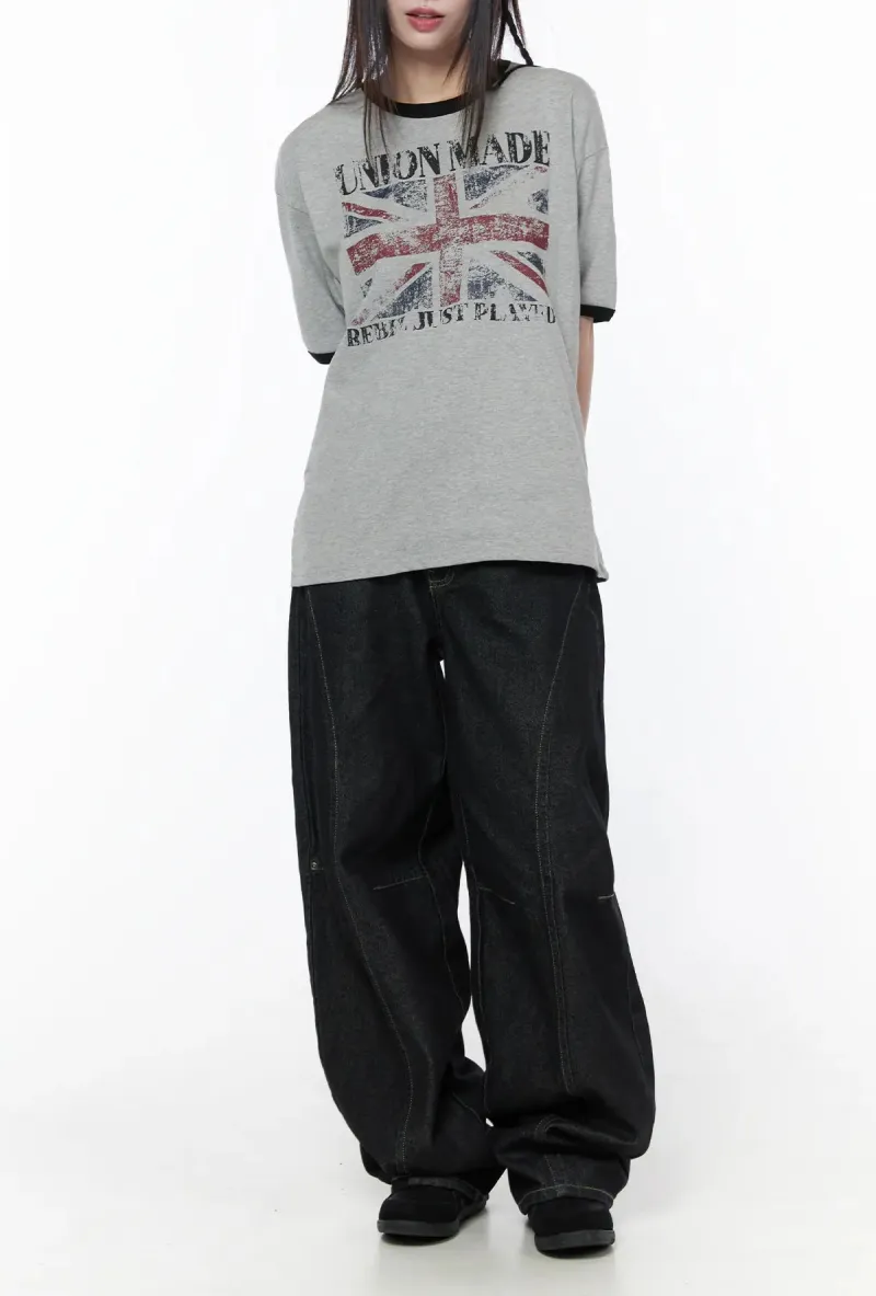 Solid Baggy Jeans