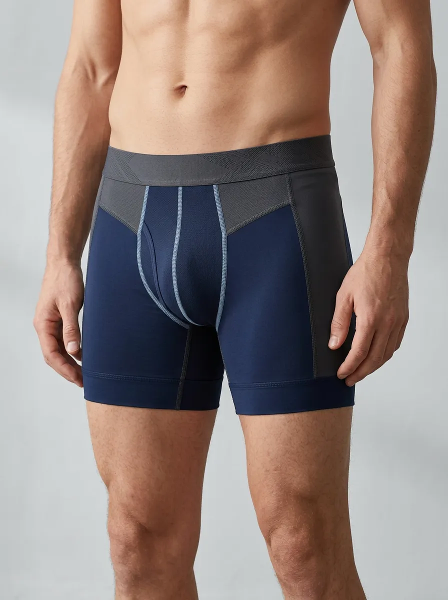 Casual Colorblock Performance Athletic Refined Look Men's Boxer Briefs