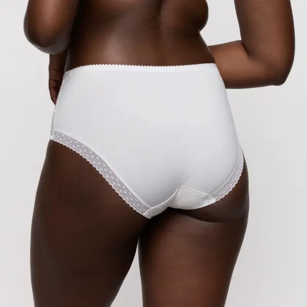 Women's Full Coverage High Waist Flat Seams Cotton Gusset Embroidery Cotton Decorative Bow Retro Detail Brief Panty