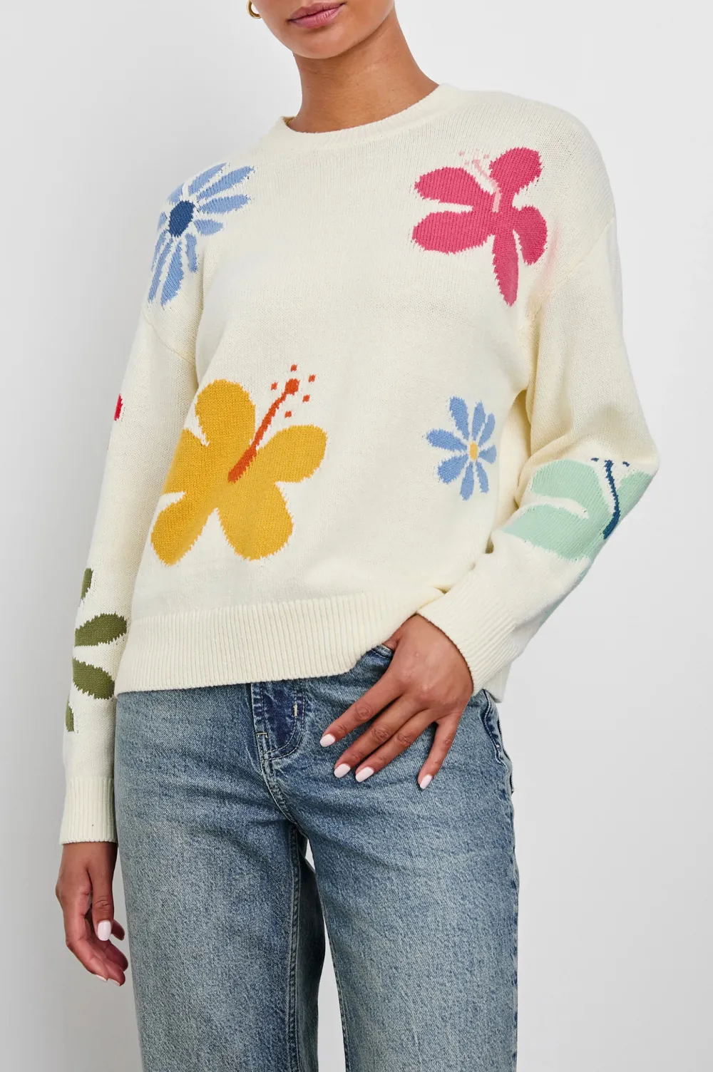 Cute Floral Embroidery Sweater
