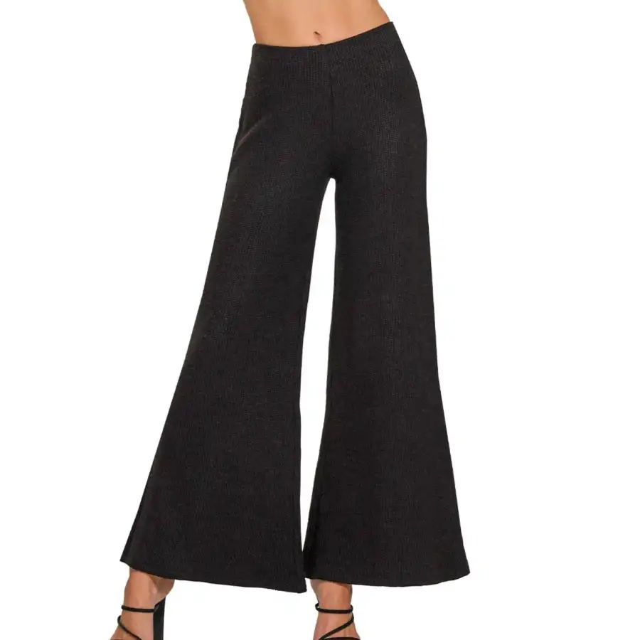 Wide Leg Flare Sweater Pants
