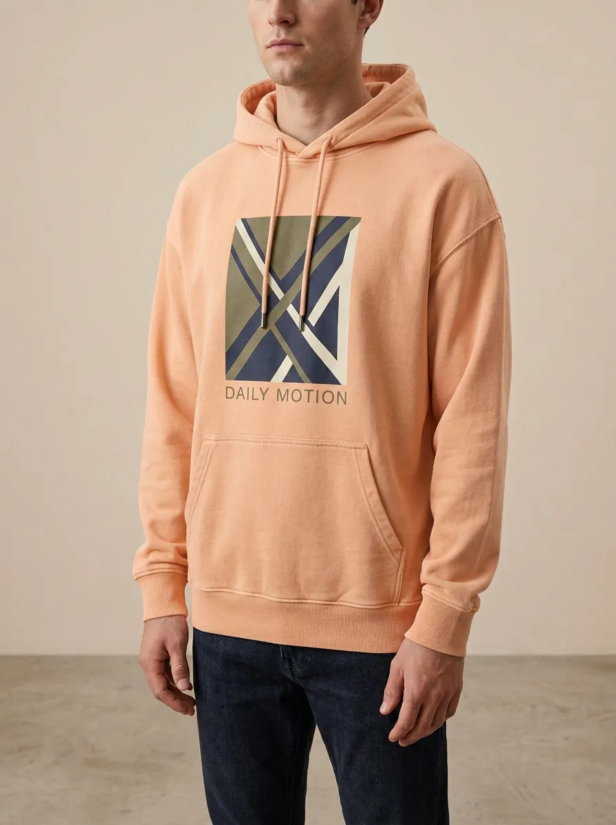 Men's Modern Daily Motion Geometric Abstract Print Hoodie