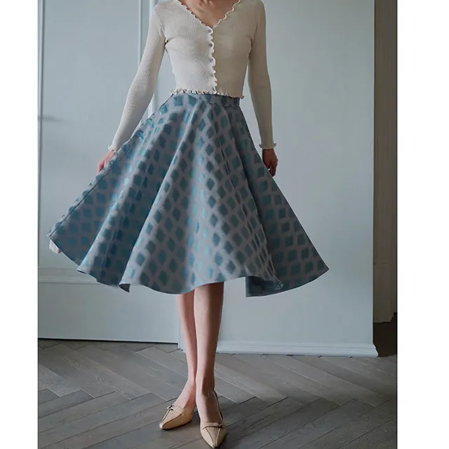 Polished Textured Everyday Casual Polyester Skirt