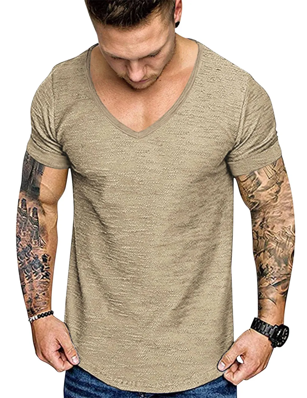 Smooth Knit Muscle Cut T-Shirt