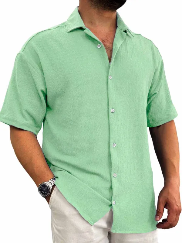 Layered Short Sleeve Button Front Shirt