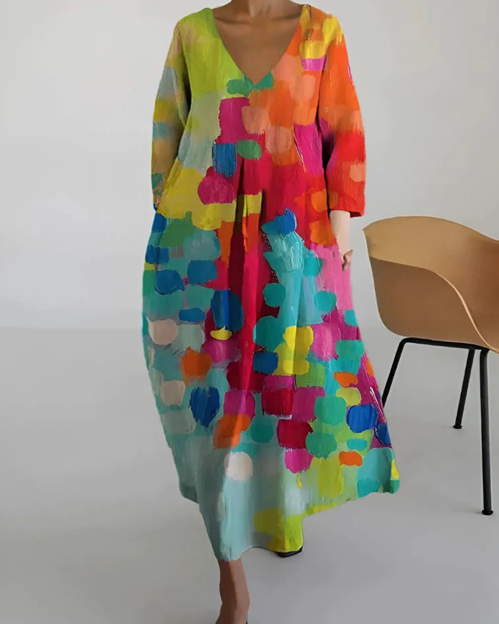 Patterned Midi Dress