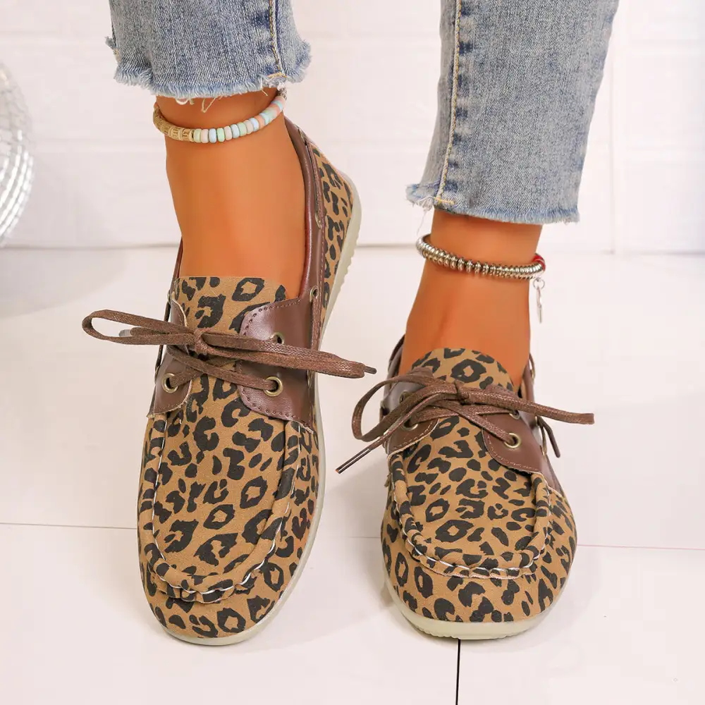 Leopard Print Lace Shoes