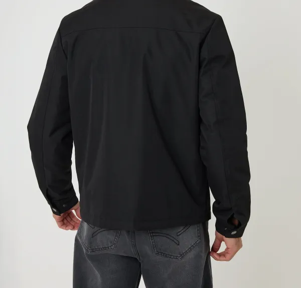 Black Lightweight Water-Resistant Zip Jacket