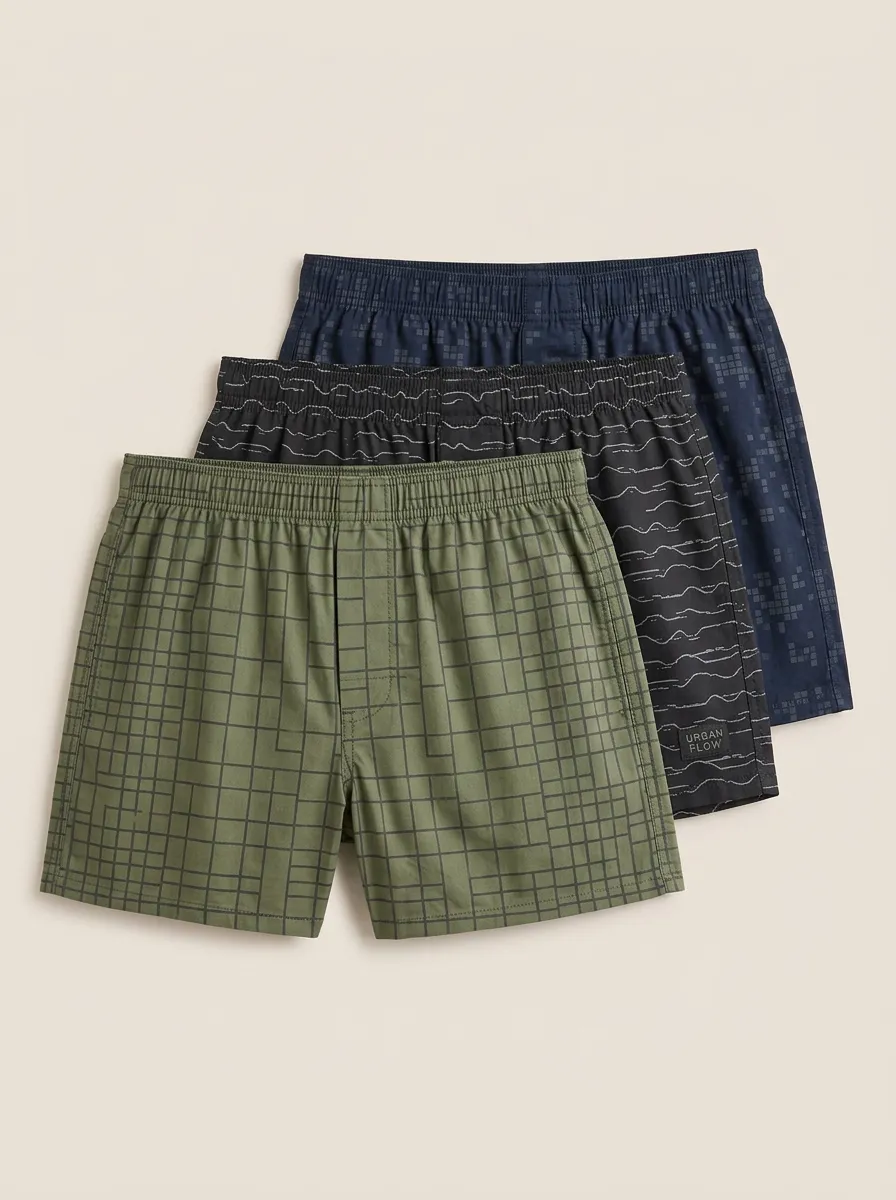 Everyday Grid Geometric Boxer Set