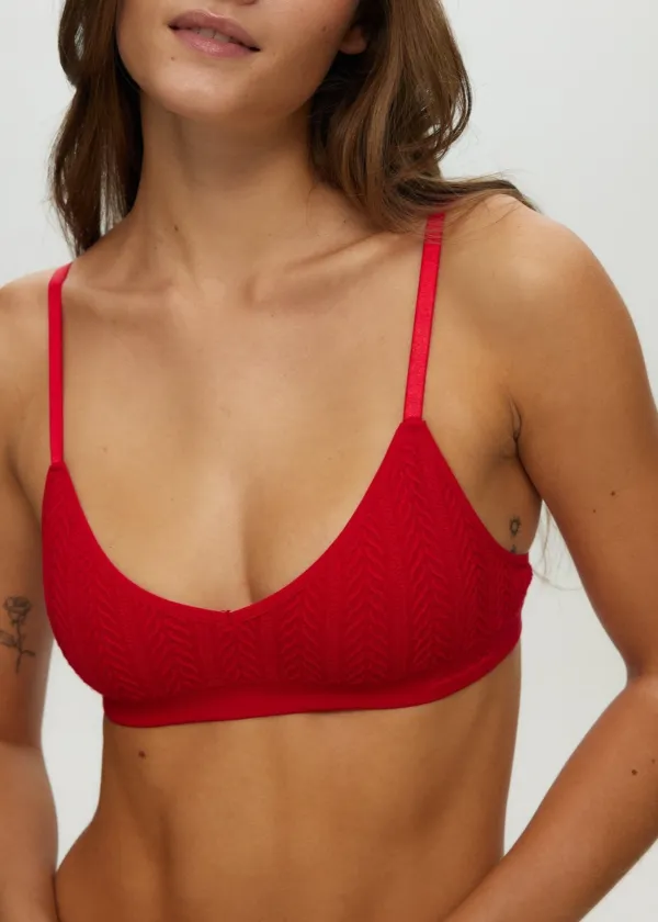 Seamless Cable Texture Triangle Bralette