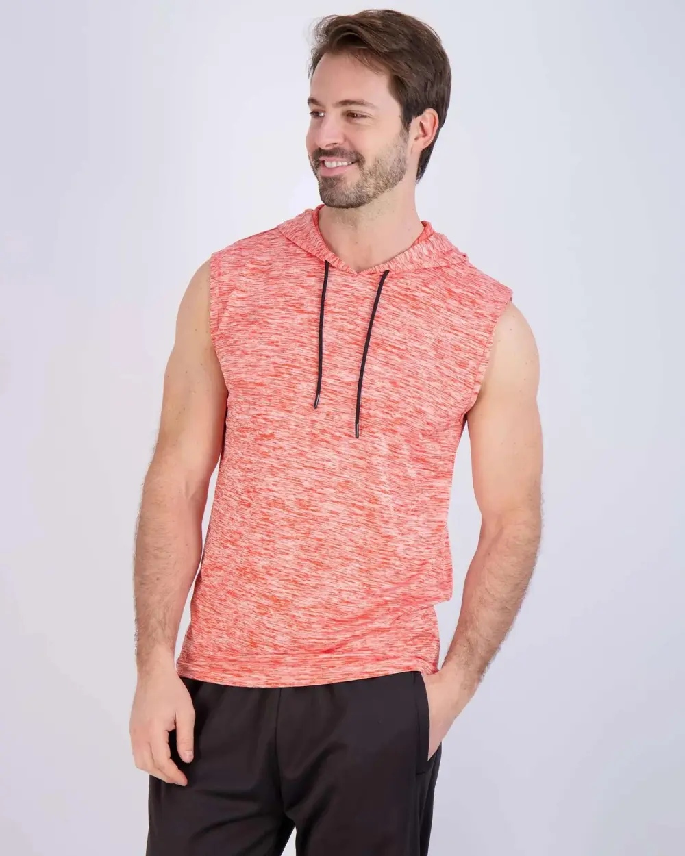 Men's Dry-Fit Active Hooded Tank Top Workout Drawstring Top (Available in Big & Tall)