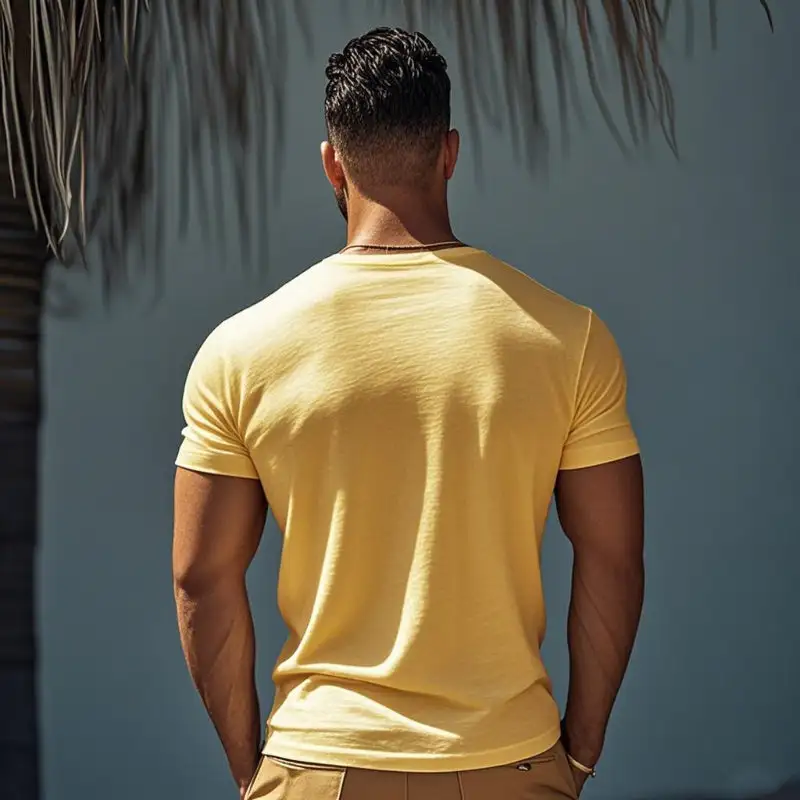 Woven Trim Slim Tee