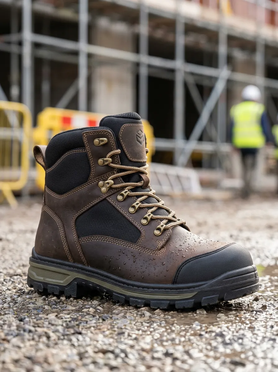 Men's Outdoor Construction Waterproof Leather Work Boots