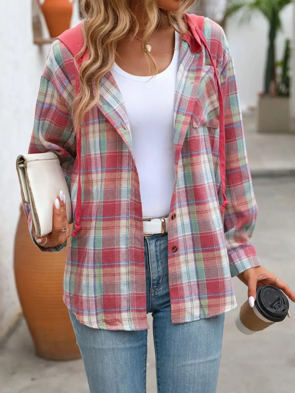 Button-up Plaid Shirt