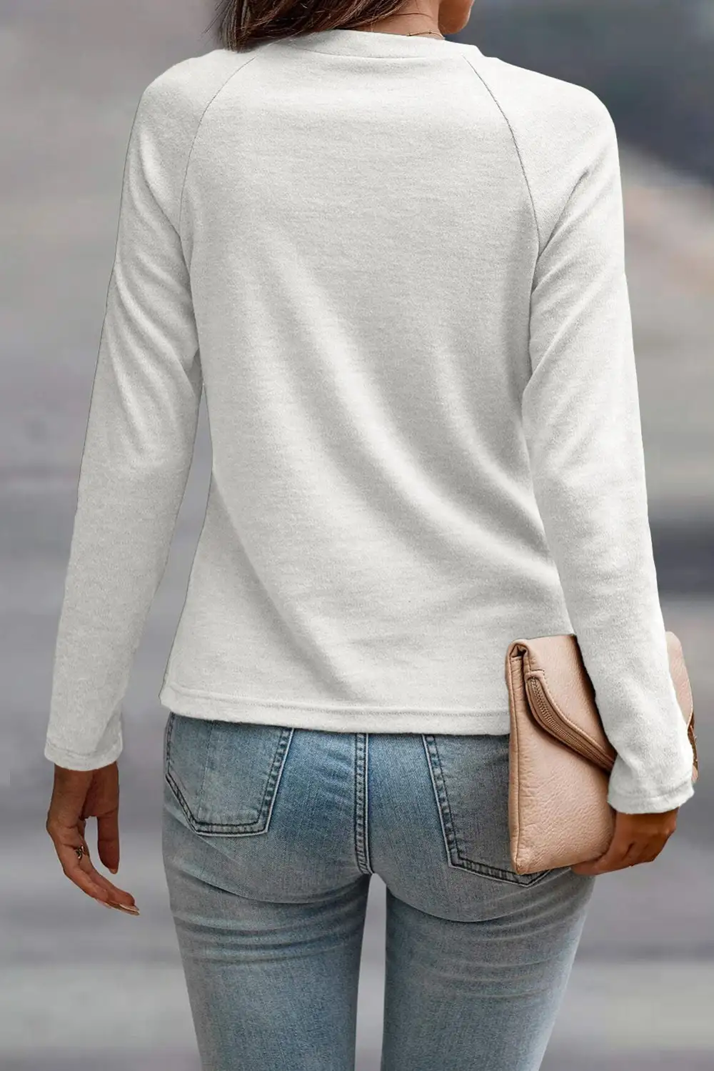 Women's Solid Long Sleeve Raglan Sleeve Top
