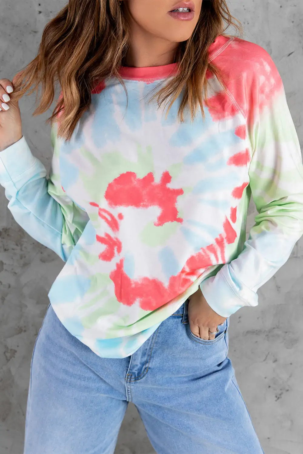 Ombre Tie Dye Loose Leisure Sweatshirt
