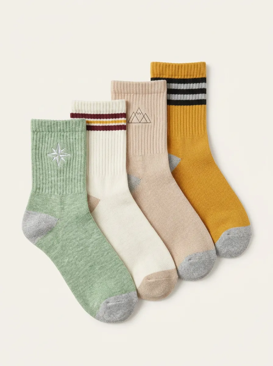 Mountain Compass Outdoor Men's Four-Pair Long Socks