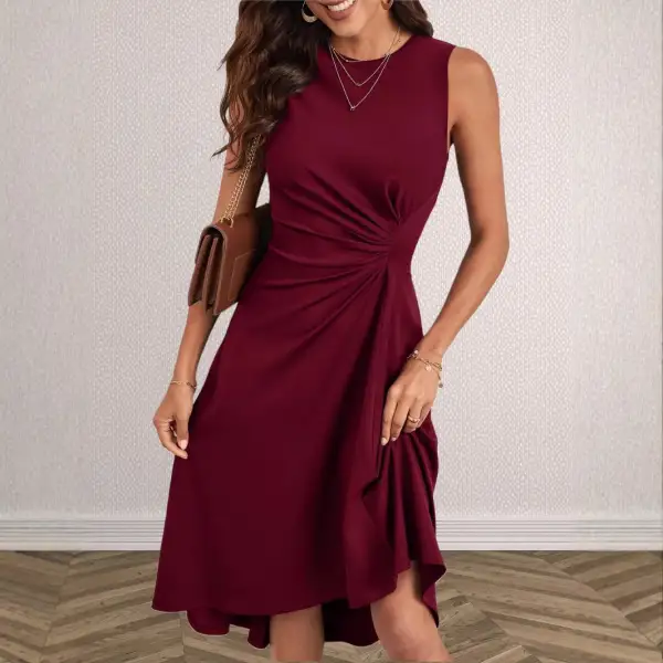 Women's Wrap Sleeveless Asymmetric Evening Dress